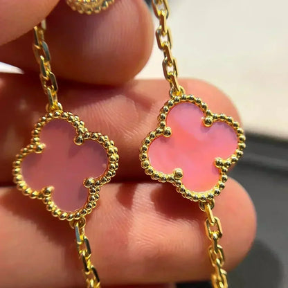[Peak]LUCKY CLOVER 5-MOTIF BRACELET - PINK MOTHER-OF-PEARL COLLECTION