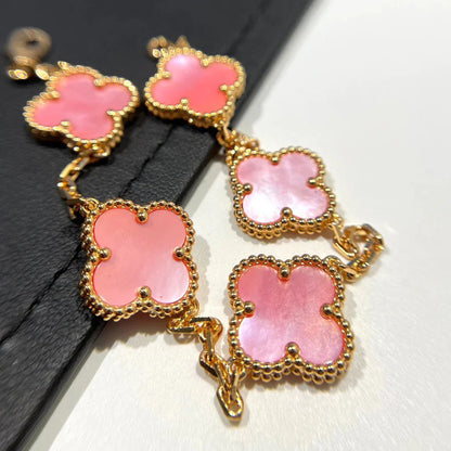 [Peak]LUCKY CLOVER 5-MOTIF BRACELET - PINK MOTHER-OF-PEARL COLLECTION