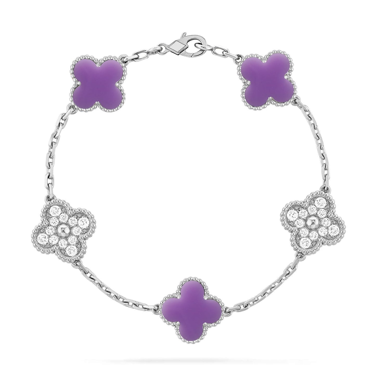 [Peak]LUCKY CLOVER 5-MOTIF BRACELET - LAVENDER COLLECTION