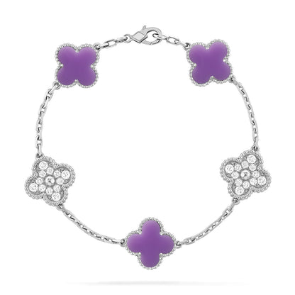 [Peak]LUCKY CLOVER 5-MOTIF BRACELET - LAVENDER COLLECTION