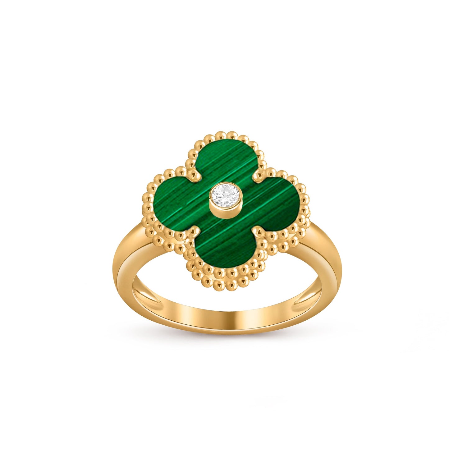 [Peak]LUCKY CLOVER DIAMOND-ACCENT GOLD RING COLLECTION