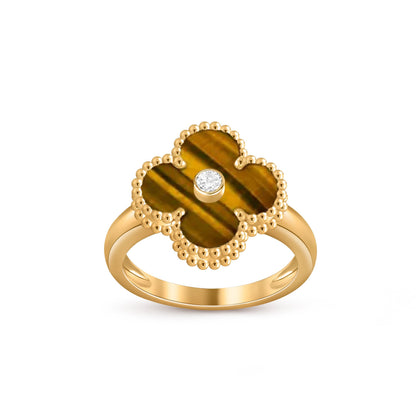 [Peak]LUCKY CLOVER DIAMOND-ACCENT GOLD RING COLLECTION