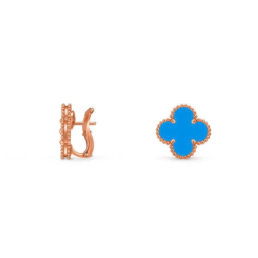 [Peak]15MM CLOVER FLOWER STUD EARRINGS ROSE GOLD COLLECTION
