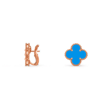 [Peak]15MM CLOVER FLOWER STUD EARRINGS ROSE GOLD COLLECTION