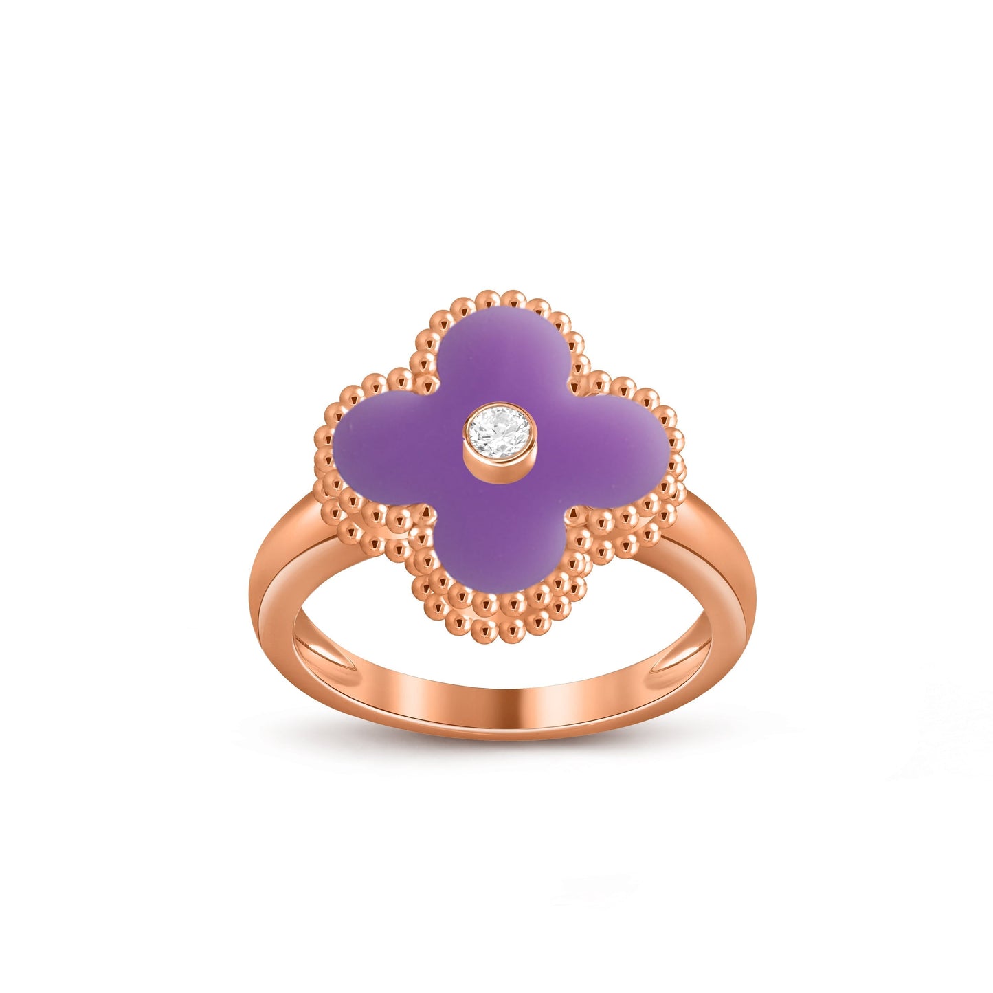 [Peak]LUCKY CLOVER DIAMOND-ACCENT ROSE GOLD RING COLLECTION