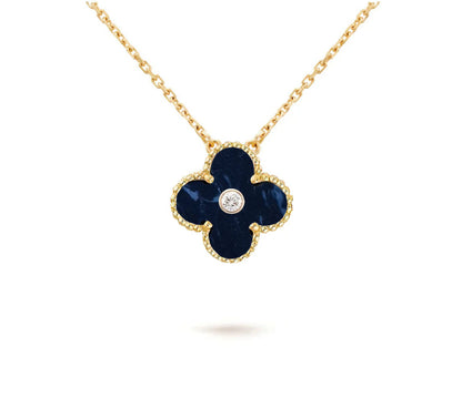 [Peak]15MM CLOVER FLOWER DIAMOND PENDANT NECKLACE COLLECTION