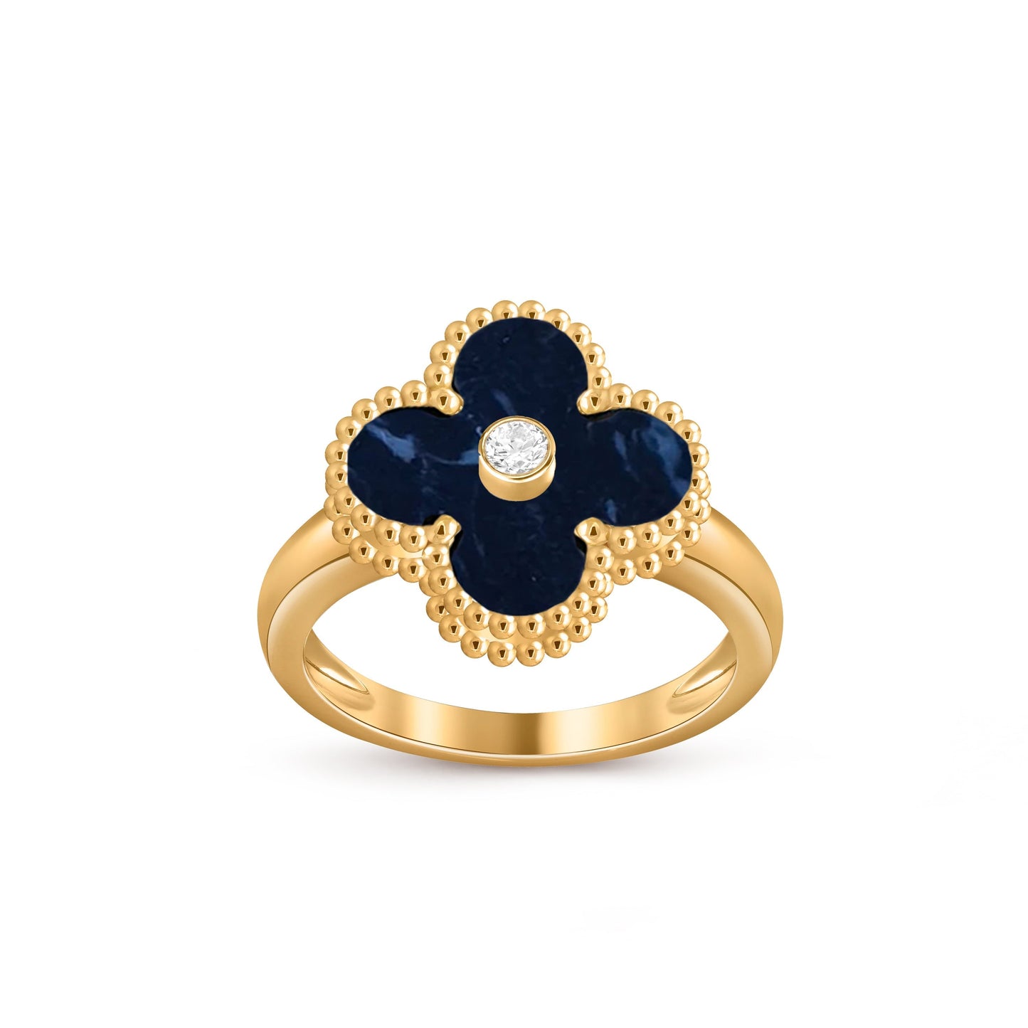 [Peak]LUCKY CLOVER DIAMOND-ACCENT GOLD RING COLLECTION