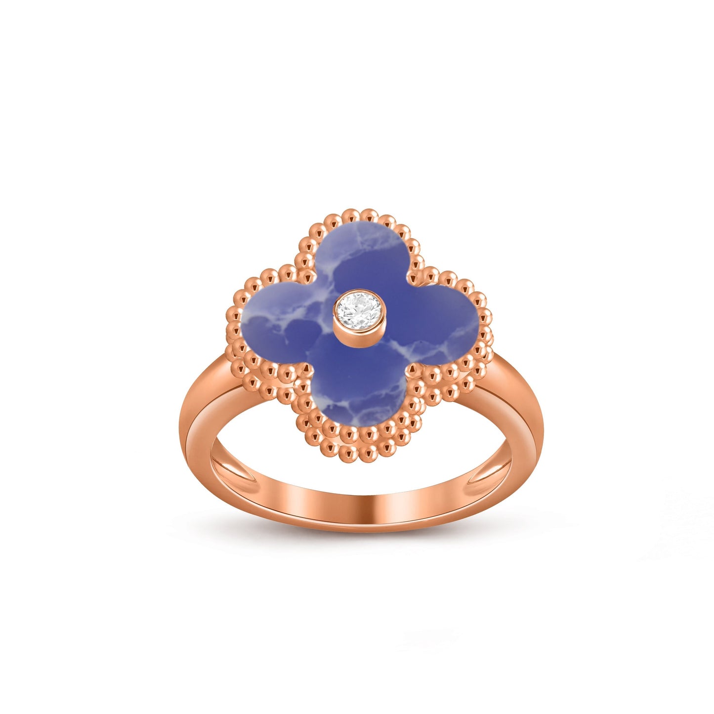 [Peak]LUCKY CLOVER DIAMOND-ACCENT ROSE GOLD RING COLLECTION