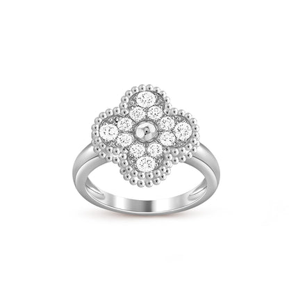 [Peak]LUCKY CLOVER VINTAGE WHITE GOLD RING COLLECTION