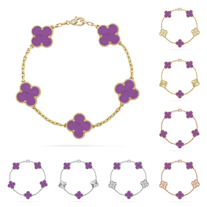 [Peak]LUCKY CLOVER 5-MOTIF BRACELET - VIOLET COLLECTION