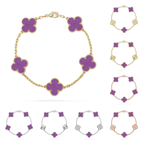 [Peak]LUCKY CLOVER 5-MOTIF BRACELET - VIOLET COLLECTION