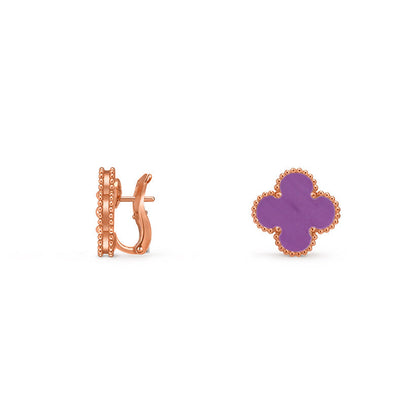 [Peak]15MM CLOVER FLOWER STUD EARRINGS ROSE GOLD COLLECTION