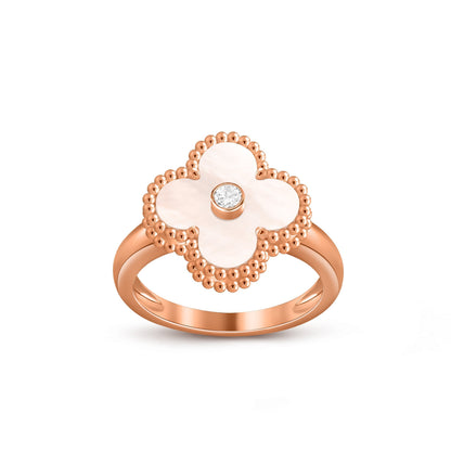 [Peak]LUCKY CLOVER DIAMOND-ACCENT ROSE GOLD RING COLLECTION