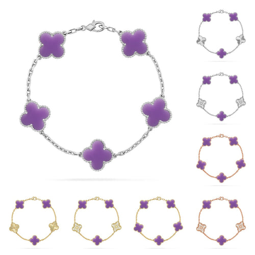 [Peak]LUCKY CLOVER 5-MOTIF BRACELET - LAVENDER COLLECTION