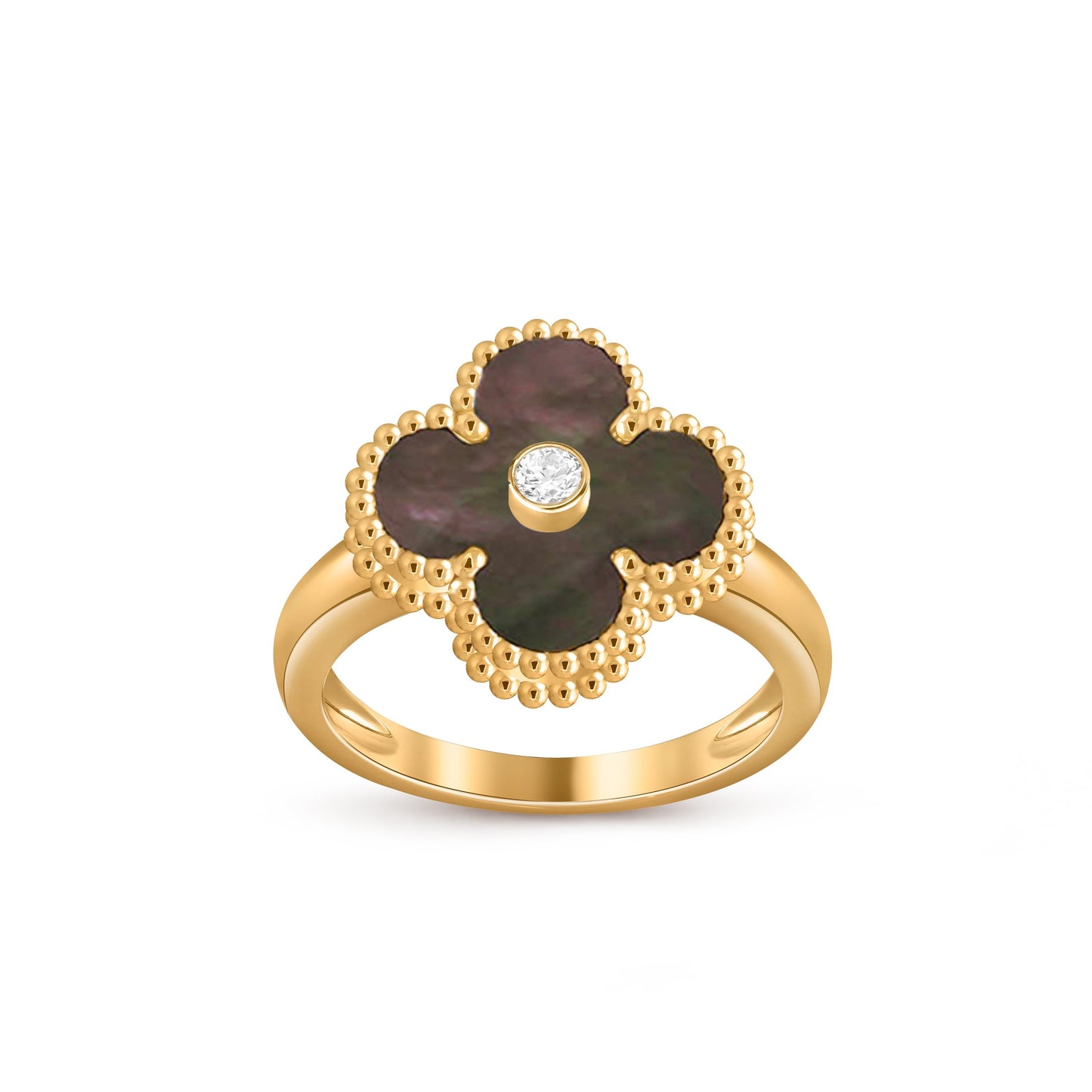 [Peak]LUCKY CLOVER DIAMOND-ACCENT GOLD RING COLLECTION