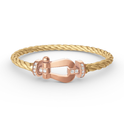 [Peak]FORCE LARGE HORSESHOE HALF DIAMOND BRACELET - ROSE GOLD