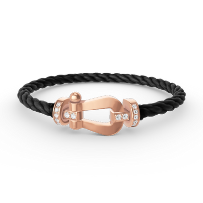 [Peak]FORCE LARGE HORSESHOE HALF DIAMOND BRACELET - ROSE GOLD
