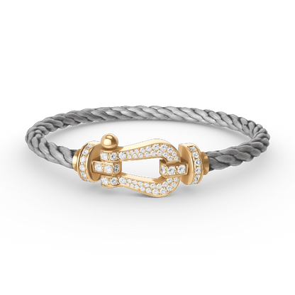 [Peak]FORCE LARGE HORSESHOE FULL DIAMOND BRACELET - GOLD