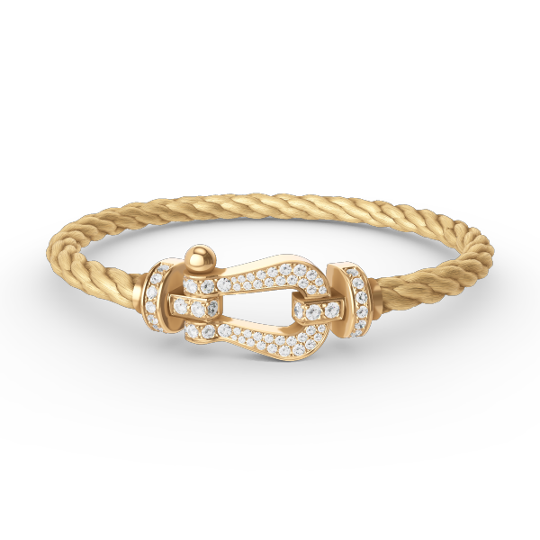 [Peak]FORCE LARGE HORSESHOE FULL DIAMOND BRACELET - GOLD