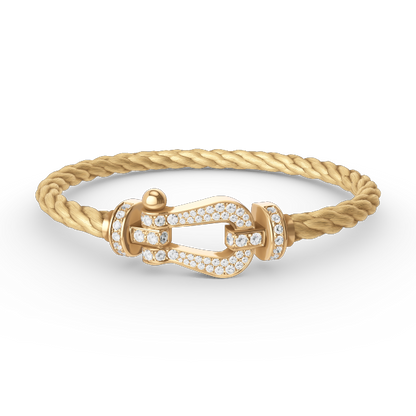 [Peak]FORCE LARGE HORSESHOE FULL DIAMOND BRACELET - GOLD