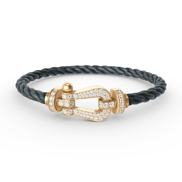 [Peak]FORCE LARGE HORSESHOE FULL DIAMOND BRACELET - GOLD