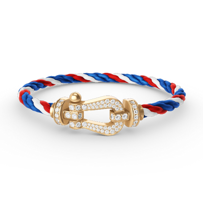 [Peak]FORCE LARGE HORSESHOE FULL DIAMOND BRACELET - GOLD
