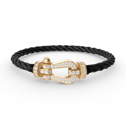 [Peak]FORCE LARGE HORSESHOE FULL DIAMOND BRACELET - GOLD