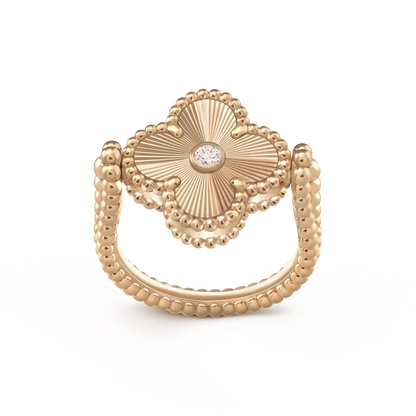 [Peak]LUCKY CLOVER ROSE GOLD REVERSIBLE RING