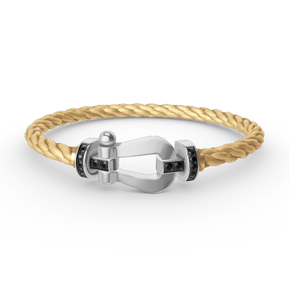 [Peak]FORCE LARGE HORSESHOE BLACK DIAMOND BRACELET - WHITE GOLD