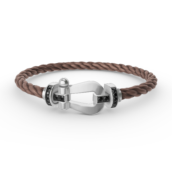 [Peak]FORCE LARGE HORSESHOE BLACK DIAMOND BRACELET - WHITE GOLD