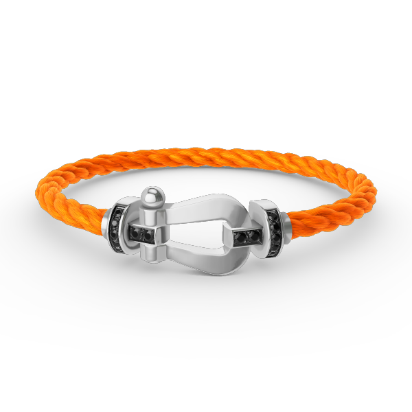 [Peak]FORCE LARGE HORSESHOE BLACK DIAMOND BRACELET - WHITE GOLD