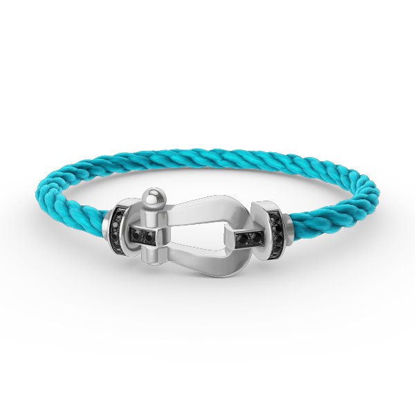 [Peak]FORCE LARGE HORSESHOE BLACK DIAMOND BRACELET - WHITE GOLD