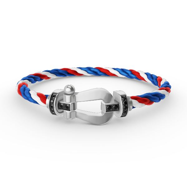 [Peak]FORCE LARGE HORSESHOE BLACK DIAMOND BRACELET - WHITE GOLD