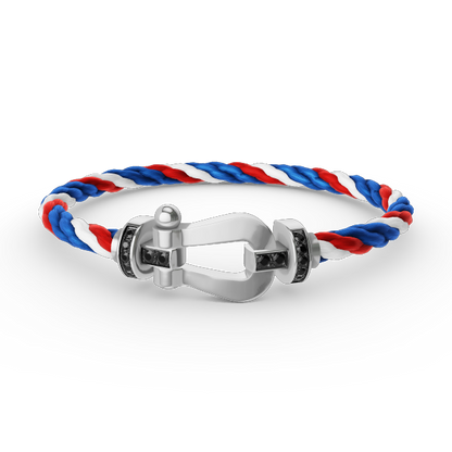 [Peak]FORCE LARGE HORSESHOE BLACK DIAMOND BRACELET - WHITE GOLD