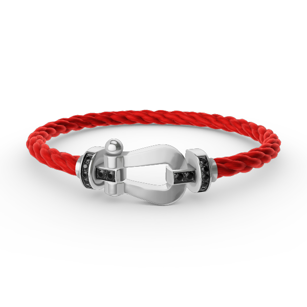[Peak]FORCE LARGE HORSESHOE BLACK DIAMOND BRACELET - WHITE GOLD