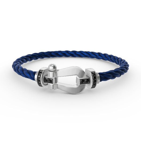 [Peak]FORCE LARGE HORSESHOE BLACK DIAMOND BRACELET - WHITE GOLD