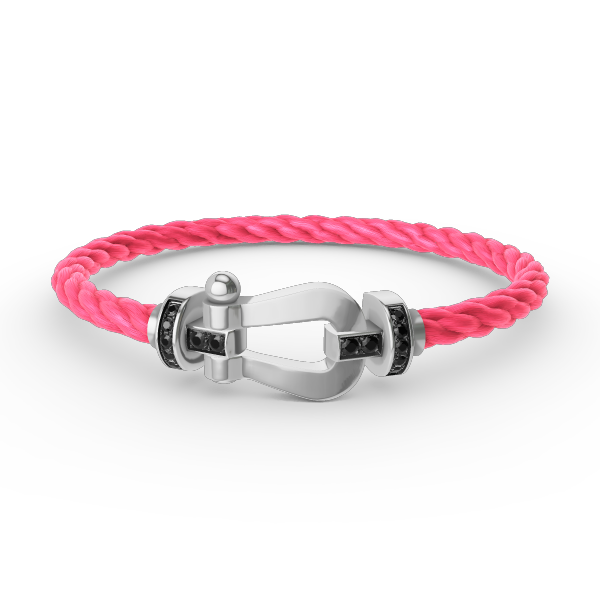 [Peak]FORCE LARGE HORSESHOE BLACK DIAMOND BRACELET - WHITE GOLD