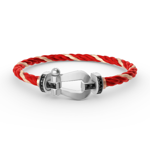 [Peak]FORCE LARGE HORSESHOE BLACK DIAMOND BRACELET - WHITE GOLD