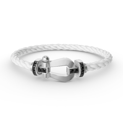 [Peak]FORCE LARGE HORSESHOE BLACK DIAMOND BRACELET - WHITE GOLD