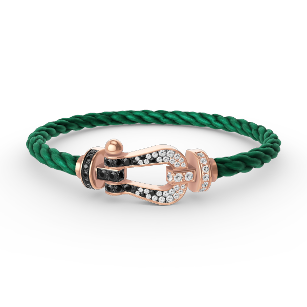[Peak]FORCE LARGE HORSESHOE BLACK & WHITE DIAMOND BRACELET - ROSE GOLD