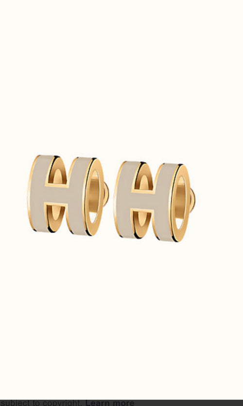 [Peak]MINI POP H GOLD EARRINGS GREY