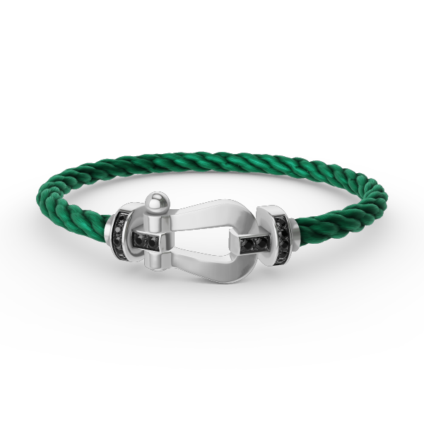 [Peak]FORCE LARGE HORSESHOE BLACK DIAMOND BRACELET - WHITE GOLD