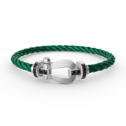[Peak]FORCE LARGE HORSESHOE BLACK DIAMOND BRACELET - WHITE GOLD
