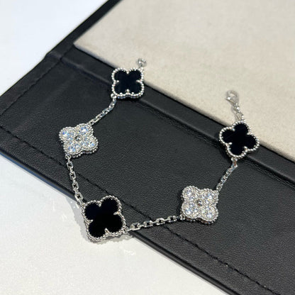 [Peak]LUCKY CLOVER 5-MOTIF BRACELET - BLACK OXNY COLLECTION