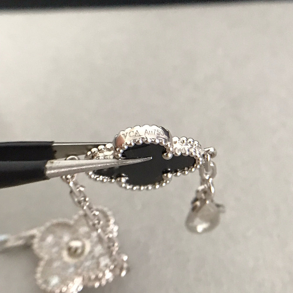 [Peak]LUCKY CLOVER 5-MOTIF BRACELET - BLACK OXNY COLLECTION
