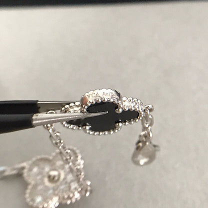 [Peak]LUCKY CLOVER 5-MOTIF BRACELET - BLACK OXNY COLLECTION