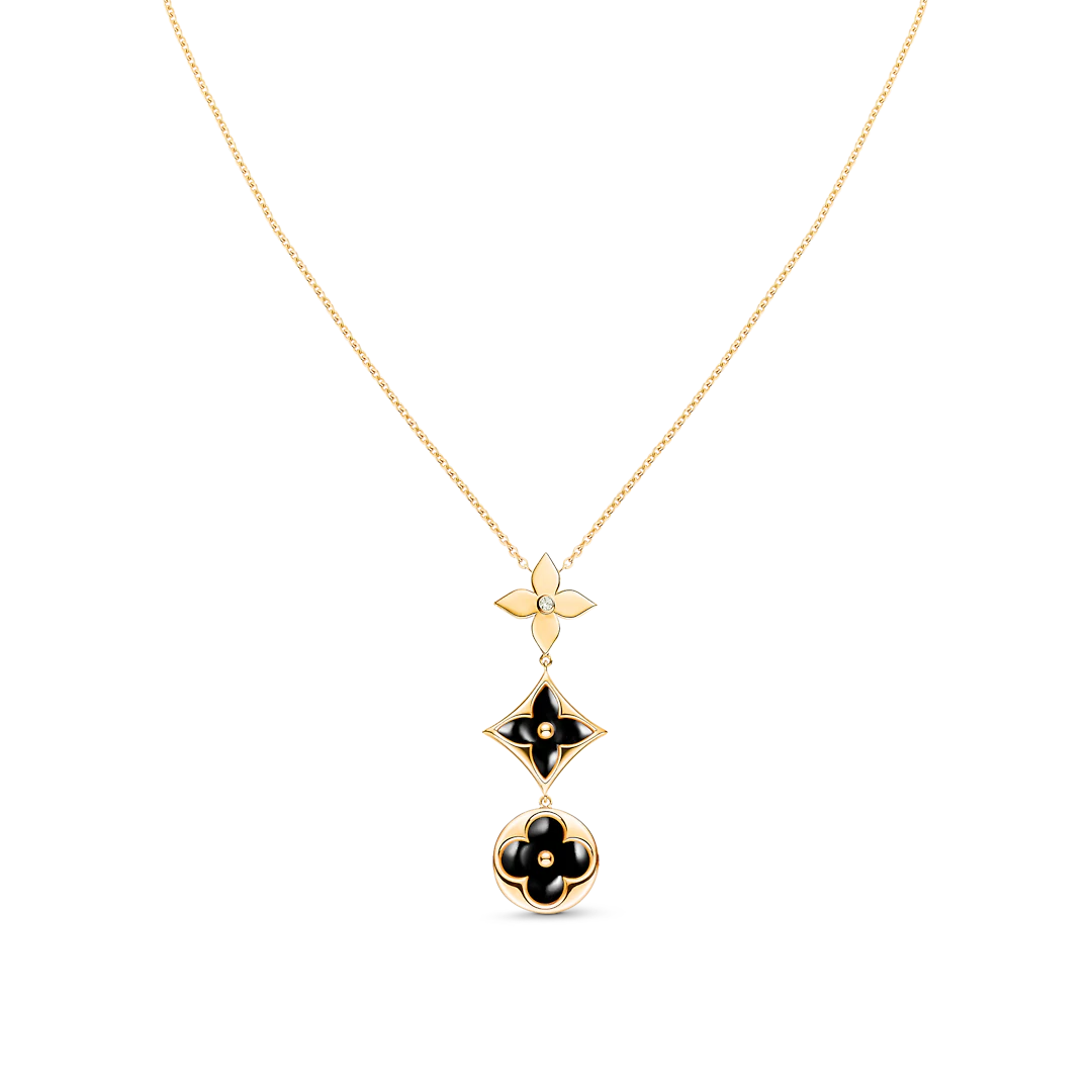[Peak]STAR AND SUN ONYX ROSE GOLD NECKLACE