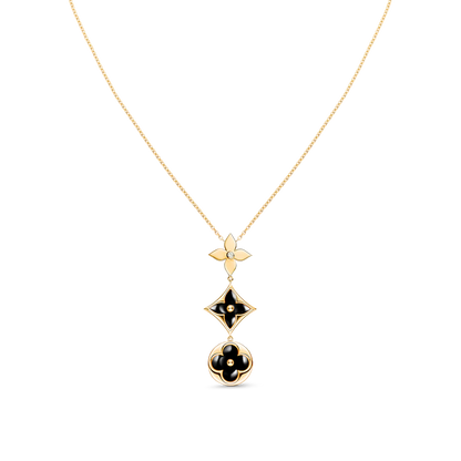 [Peak]STAR AND SUN ONYX ROSE GOLD NECKLACE