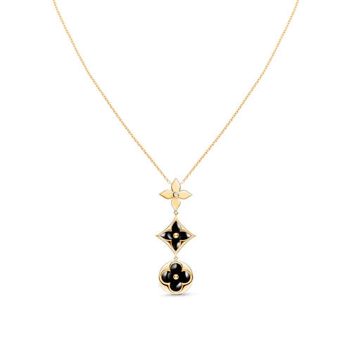 [Peak]STAR AND SUN ONYX ROSE GOLD NECKLACE