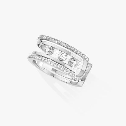 [Peak]OPEN MOVE 10-DIAMOND PAVÉ RING